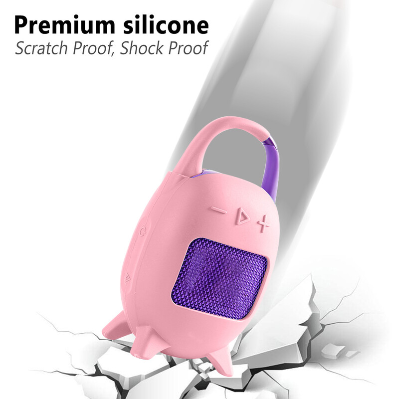 Pentru JBL Clip 5 Difuzor Bluetooth Carcasă din silicon rezistentă la șocuri Anti zgârieturi Suport în picioare Suport de protecție portabil Husă de transport