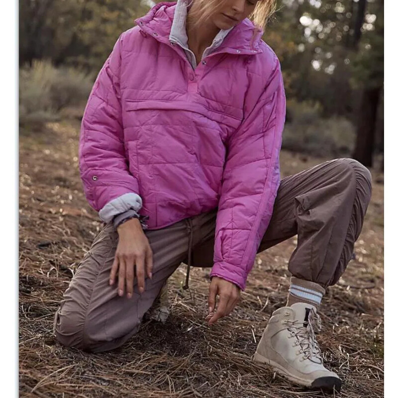 Jachetă căptușită de culoare solidă, toamnă iarnă, pentru femei, buzunare de modă, mâneci lungi, pulovere cu glugă, paltoane casual japoneze și coreene