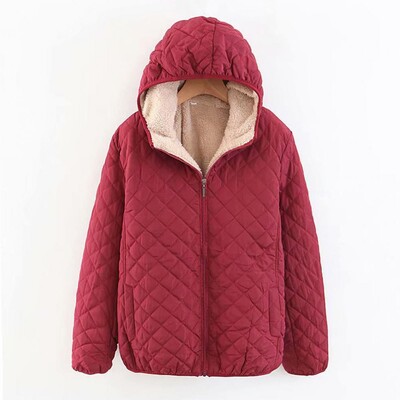 Γυναικείο μπουφάν Warm Lamb Fleece Parkas Χειμερινά Μπουφάν Χειμερινά Νέο Μεσαίου μήκους Κορεατική Έκδοση με κουκούλα Fit Plus Fleece Βαμβακερό παλτό