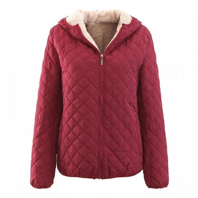 Sieviešu jaka silta jēra flīsa parkas ziemas jakas ziemas jauna vidēja garuma korejiešu izdevuma kapuce Fit plus flīsa kokvilnas mētelis