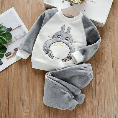 IYEAL Baby Boy Girl Clothes Pijama Set Flannel Fleece Toddler Children Tople Sleepwear Детски домашен костюм Пижама 1-7Years