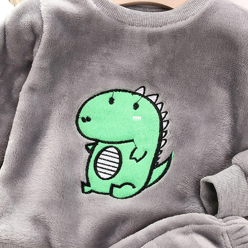 IYEAL drabuzeliai berniukui mergaitei pižamos rinkinys flanelinis vilnos bamblys vaikams siltas mieguistas vaikams namas kostiumas pižamos naktiniai 1-7 metu