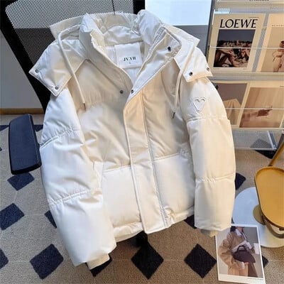 Nou 2024 jachetă scurtă pentru femei Parka de iarnă cu glugă groasă din bumbac paltoane căptușite pentru femei coreeană parka pufă largi pentru doamnă oversize outw