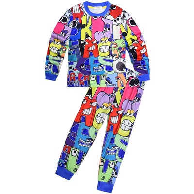 Alphabet Lore 110-150 Pidžaamad lastele Koduriided Magamisriided Poiste Pidžaamakomplektid Teismeliste Tüdrukute Pidžaama Kostüüm T-särk Püksid