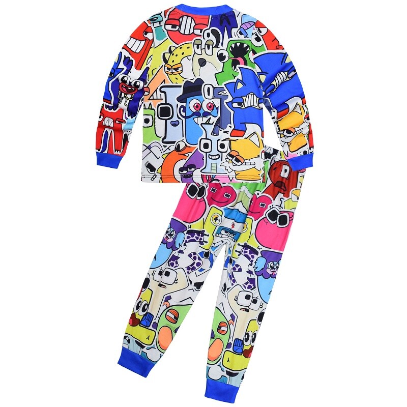 Alphabet Lore 110-150 Pidžaamad lastele Koduriided Magamisriided Poiste Pidžaamakomplektid Teismeliste Tüdrukute Pidžaama Kostüüm T-särk Püksid