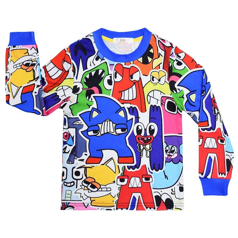 Alphabet Lore 110-150 Pidžaamad lastele Koduriided Magamisriided Poiste Pidžaamakomplektid Teismeliste Tüdrukute Pidžaama Kostüüm T-särk Püksid