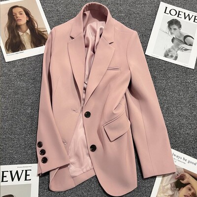 Dámske sako Vintage kabát Módny vrúbkovaný golier s dlhým rukávom Dámske vrchné oblečenie Elegantné kancelárske dámske dvojradové streetwear