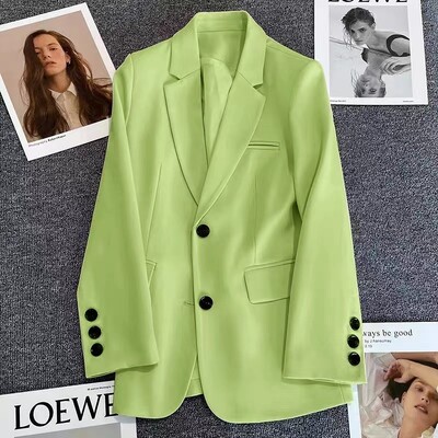 Dámske sako Vintage kabát Módny vrúbkovaný golier s dlhým rukávom Dámske vrchné oblečenie Elegantné kancelárske dámske dvojradové streetwear