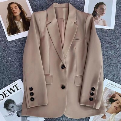 Dámske sako Vintage kabát Módny vrúbkovaný golier s dlhým rukávom Dámske vrchné oblečenie Elegantné kancelárske dámske dvojradové streetwear