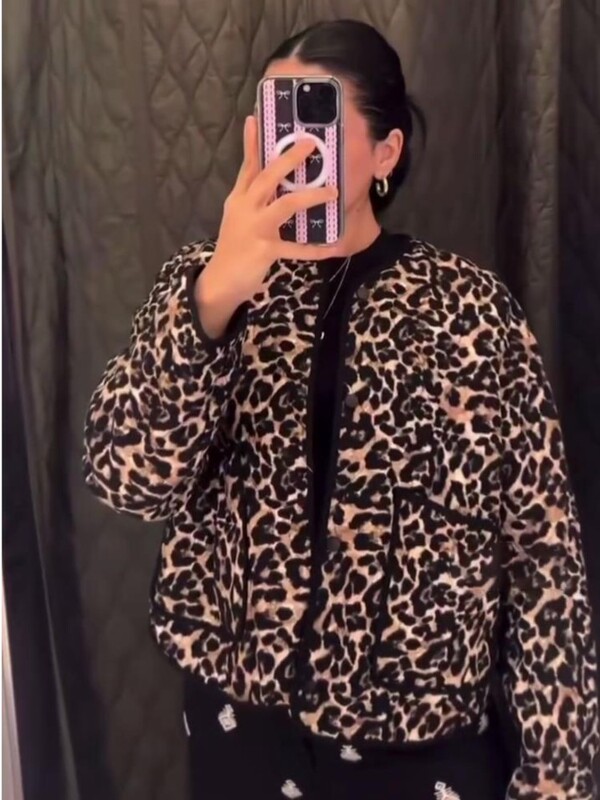 Dámska bavlnená bunda s leopardím vzorom a zvieracou potlačou, voľná, ležérna, tenká bavlnená prešívaná bunda, teplá, bavlnená, na dochádzanie