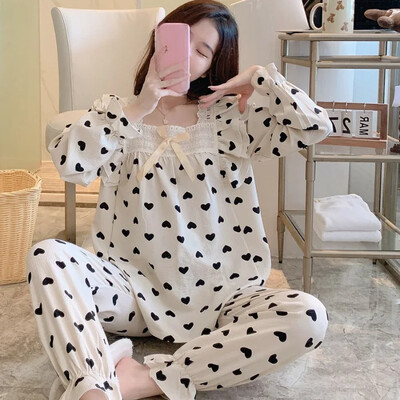 Dámske tenké kreslené pyžamá, ležérne s dlhým rukávom, dlhé nohavice, vrchné oblečenie, módny pohodlný dámsky župan