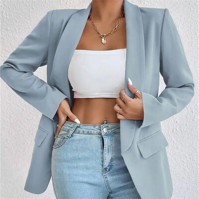 2024 tavaszi őszi női egyszínű öltöny öltöny temperamentumos kabát piros többszínű felső Női egyszerű ingázásra női ruházat