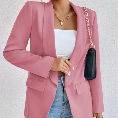 2024 tavaszi őszi női egyszínű öltöny öltöny temperamentumos kabát piros többszínű felső Női egyszerű ingázásra női ruházat