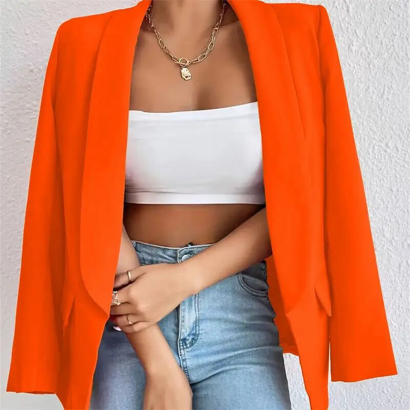 2024 tavaszi őszi női egyszínű öltöny öltöny temperamentumos kabát piros többszínű felső Női egyszerű ingázásra női ruházat