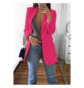 Módne biznis obleky Dámske sako bez gombíkov, elegantné dámske otvorené vpredu, ležérne sako, sako, dámske bundy, kabáty, veľkosť S-3XL