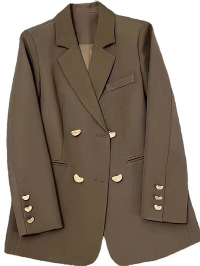 Pavasara sieviešu bleizeri un jakas Eleganti korejiešu modes biroja sieviešu uzvalki ar garām piedurknēm, ikdienas sieviešu mētelis