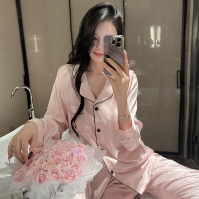 Jxgarb New Spring Cartoon Print Casual Σατέν Σετ Πυτζάμες Μόδας Γυναικείες Καινοτομία Πιτζάμες από πάγο Μεταξωτές Πιτζάμες για ύπνο