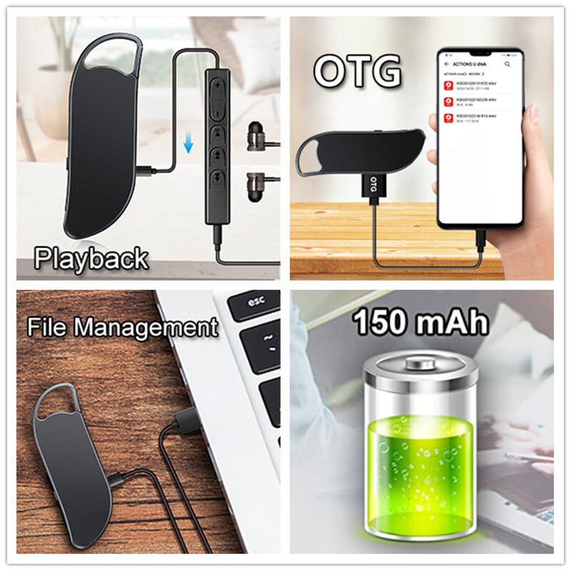 V11 Smart Audio Mini Diktofonas 32GB 64GB USB diskas Balsu aktyvuojamas diktofono raktų pakabukas Garso įrašymas verslo susitikimams