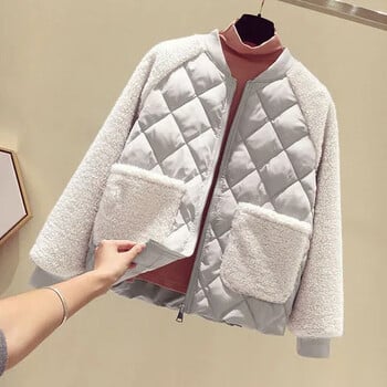 Παλτό Lamb Woolcotton-padded Γυναικείο χοντρό χειμωνιάτικο μπουφάν 2022 Νέο στιλ ματισμένο βαμβακερό παλτό Δημοφιλές μικρό μπουφάν με επένδυση