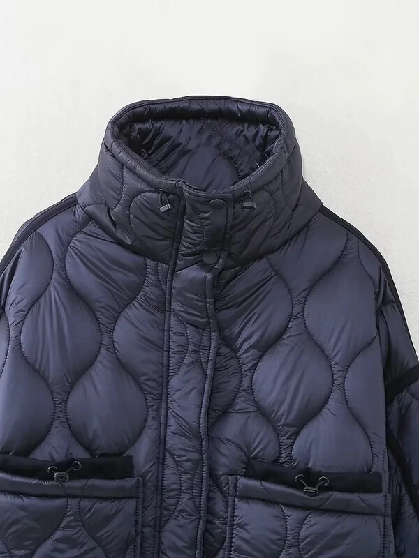 2024 Nové dámske módne kabáty s dlhým rukávom a sťahovacou šnúrkou, všestranné vrchné oblečenie pre vysoké uličky, dámske zimné kabáty