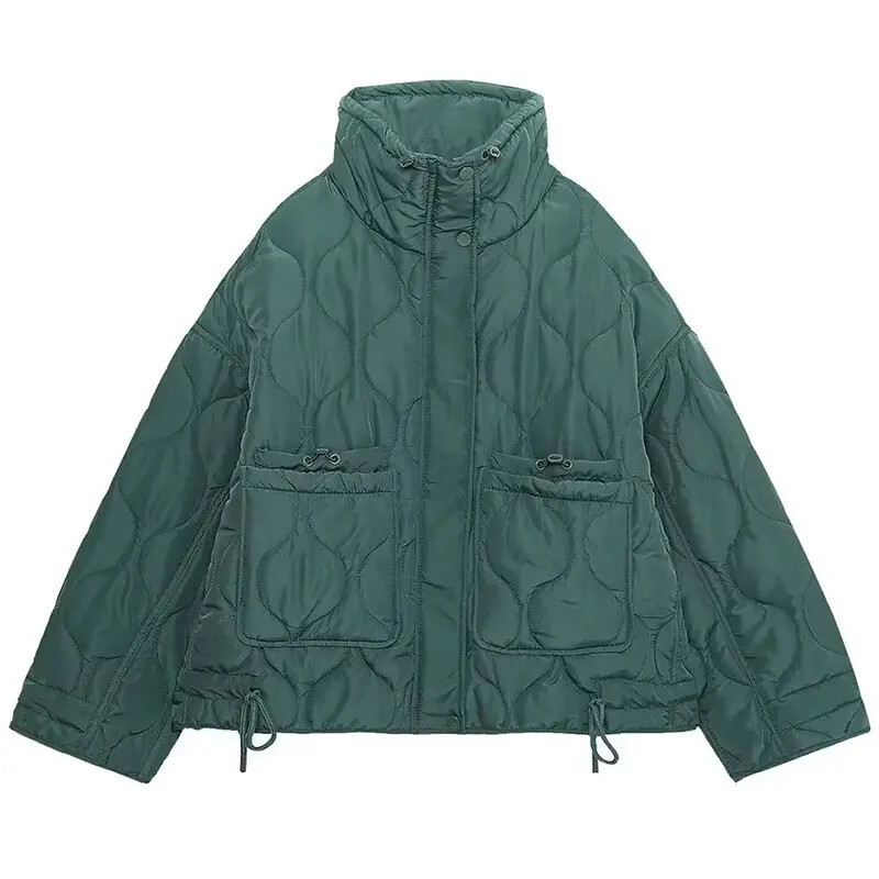 2024 Nové dámske módne kabáty s dlhým rukávom a sťahovacou šnúrkou, všestranné vrchné oblečenie pre vysoké uličky, dámske zimné kabáty