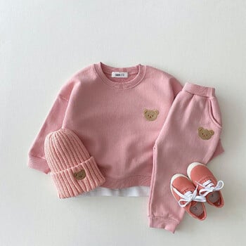 Fashion Toddler Βρεφικά αγόρια για κορίτσια Φθινοπωρινά Σετ Ρούχα Βρεφικά Σετ Παιδικά Αθλητικό αρκουδάκι Φούτερ Παντελόνι 2τμχ Κοστούμια Στολές