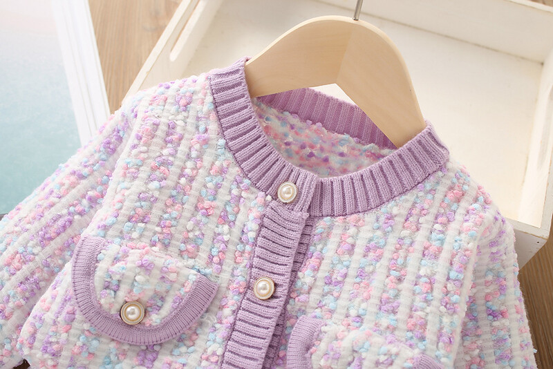 2024. Novi pleteni modni komplet za djevojčice od 0 do 6 godina, mali mirisni gornji i donji dio, topli pleteni pulover za djevojčice