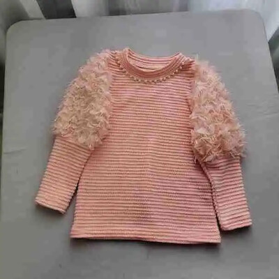 Hanorace Îmbrăcăminte pentru copii Fete Primăvară Toamnă Nou Gât rotund Tricou cu mâneci lungi Culoare uni Moda coreeană Versatil