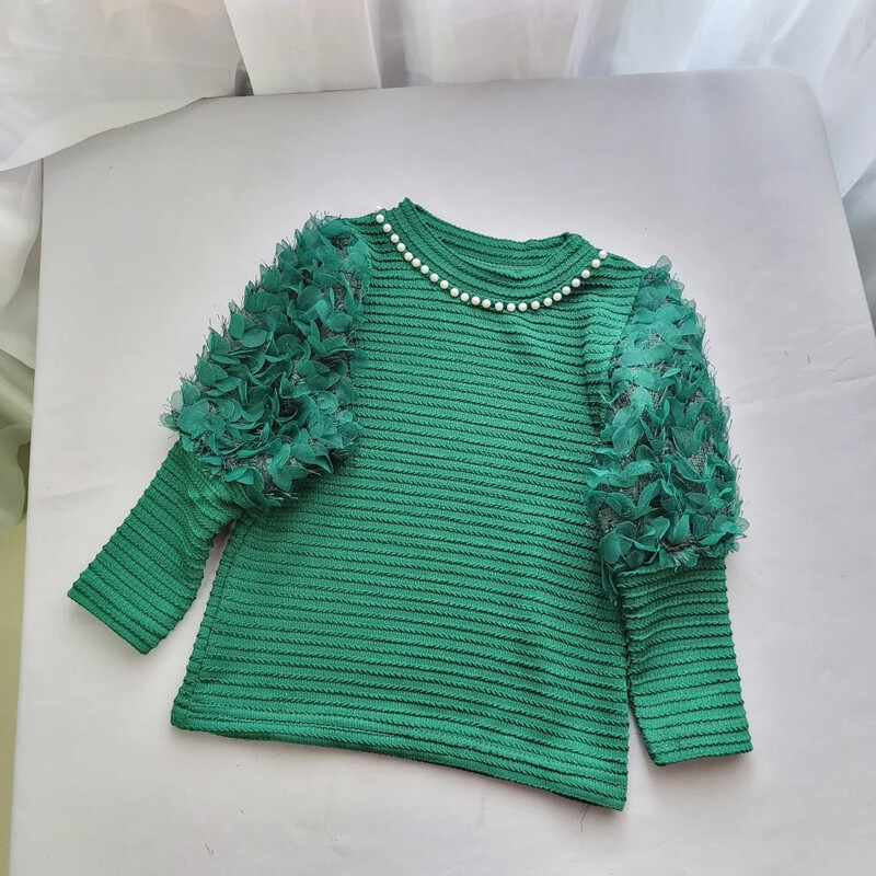 Hanorace Îmbrăcăminte pentru copii Fete Primăvară Toamnă Nou Gât rotund Tricou cu mâneci lungi Culoare uni Moda coreeană Versatil