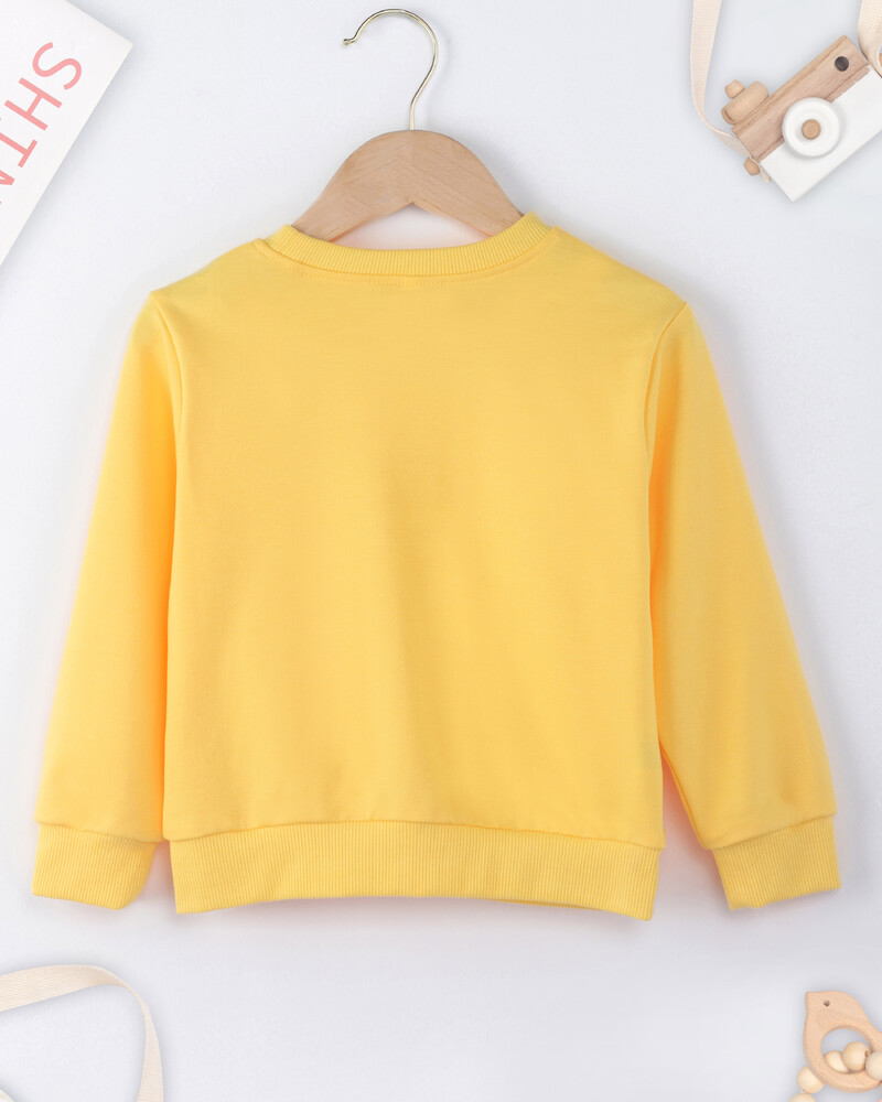 Dobilų spauda Gražūs vaikiški drabužiai Geltoni, apvalia kaklą Pavasaris Ruduo berniukui Mergaitei Megztiniai Miesto mada Harajuku megztinis Dropship