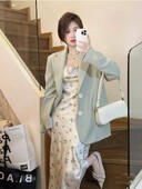 Insozkdg Costum coreean Top primăvară toamnă high-end stradă largi ocazional jachetă versatilă femei de lungime mijlocie care slăbește oferte fierbinte pentru femei