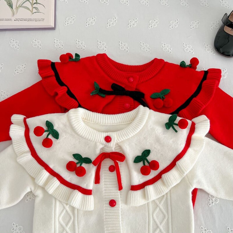 Djevojački pleteni džemper s letećim rukavima i dugim rukavima, jesen i zima, nova dvodijelna haljina za djevojčice, dječje rođendansko odijelo