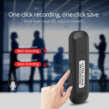 TISHRIC Voice Recorder Mini Sound Recorder Voice Recorder USB2.0 U Disk Recorder Device 32GB Flash Drive Record MP3 Player