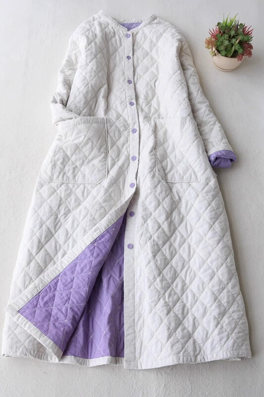 Jachetă lungă din bumbac, stil subțire, ocazional, versatilă, pentru navetă, de culoare uni, supradimensionată, cu mâneci întregi, haină matlasată pentru femei Z3671