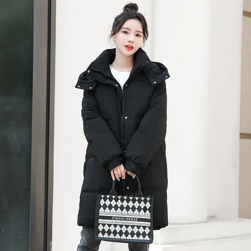 Téli kabát Női Parkas Kabát 2023 Új, Hosszú kabát Down Snow Wear Felsőruházat Női Kapucnis vízálló pamut párnázott Parka