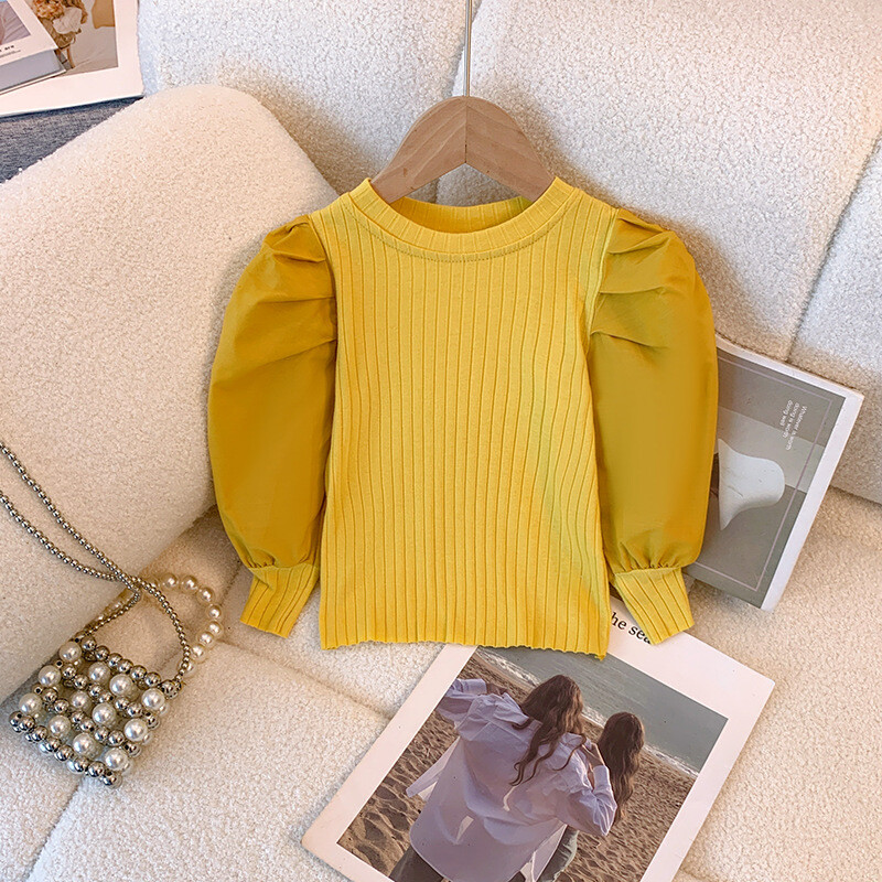 Mergaičių balti marškinėliai ilgomis rankovėmis marškinėliai Princesės marškinėliai mažyliui Mergaičių saldūs megztiniai Laisvalaikio marškinėliai vaikiški megztiniai