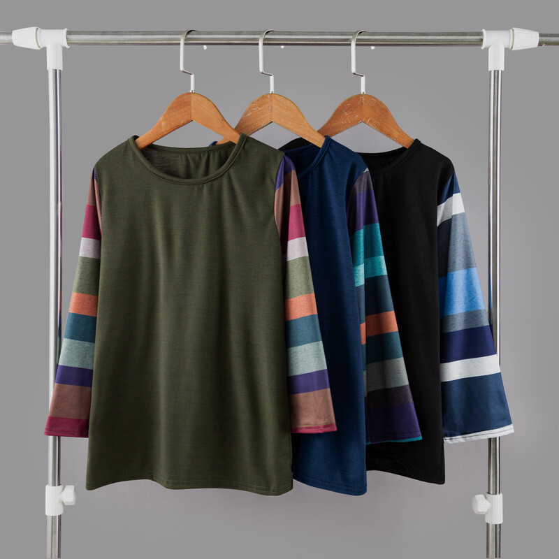 Mergaičių marškinėliai Vaikiški pavasario vasaros marškinėliai mergaitėms ilgomis rankovėmis Colorblock mergaičių marškinėliai 6 8 9 10 12 metų didelių mergaičių drabužiai