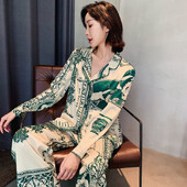 Seturi pentru femei, toamnă și iarnă, cardigan cu rever, îmbrăcăminte de casă, două piese, vânt eu, curți mari, pijamale pentru femei, îmbrăcăminte confortabilă de noapte, haine de noapte