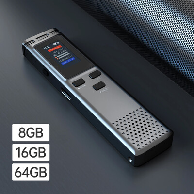 8GB 16GB 64GB Цифров диктофон с гласово активиране Намаляване на шума при запис на звук с възпроизвеждане Парола за поддръжка на MP3 плейър