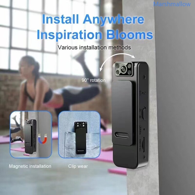 Jauna mini Wifi kamera, maza videokamera, pārnēsājama mikro kabatas nakts redzamības kamera, kas ieraksta ķermeņa kameru magnētiskā kamera 400 mAh