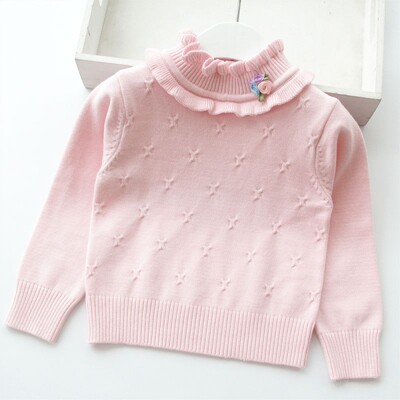 Naujas mergaičių megztinis pavasario rudens vaikams megzti drabužiai solidus megztinis megztinis mergaitėms 3-11Y BC744