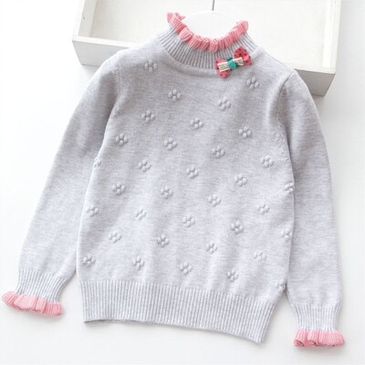 Naujas mergaičių megztinis pavasario rudens vaikams megzti drabužiai solidus megztinis megztinis mergaitėms 3-11Y BC744