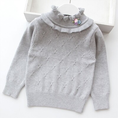 Naujas mergaičių megztinis pavasario rudens vaikams megzti drabužiai solidus megztinis megztinis mergaitėms 3-11Y BC744