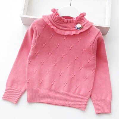 Naujas mergaičių megztinis pavasario rudens vaikams megzti drabužiai solidus megztinis megztinis mergaitėms 3-11Y BC744