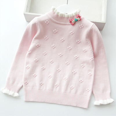 Naujas mergaičių megztinis pavasario rudens vaikams megzti drabužiai solidus megztinis megztinis mergaitėms 3-11Y BC744