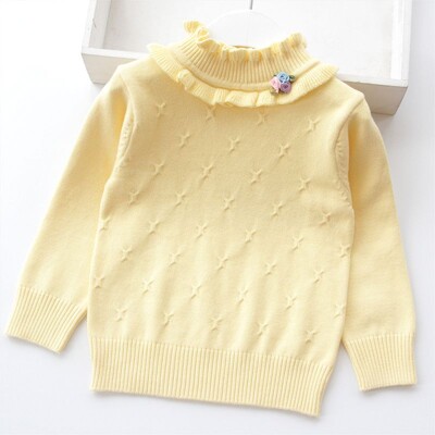 Naujas mergaičių megztinis pavasario rudens vaikams megzti drabužiai solidus megztinis megztinis mergaitėms 3-11Y BC744