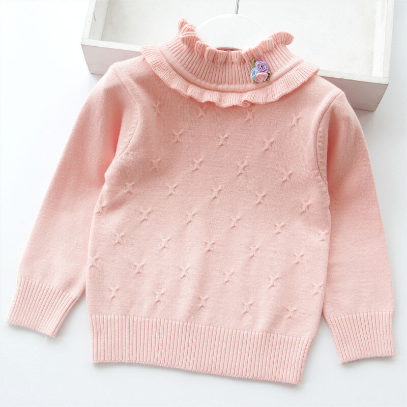 Naujas mergaičių megztinis pavasario rudens vaikams megzti drabužiai solidus megztinis megztinis mergaitėms 3-11Y BC744