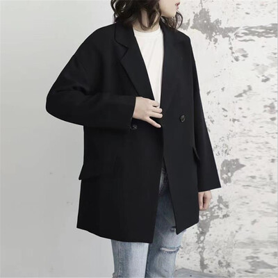 Moterų retro prašmatnūs ploni viršutiniai drabužiai paltai, kostiumas, švarkas, korėjietiška britiško stiliaus versija. Darbas kasdienis pavasario ruduo