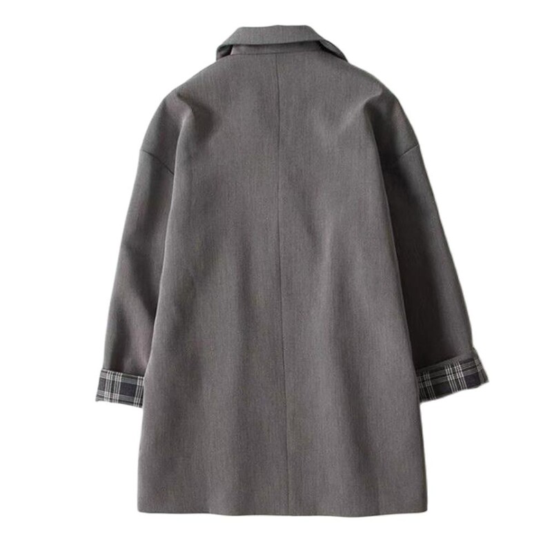 Moterų retro prašmatnūs ploni viršutiniai drabužiai paltai, kostiumas, švarkas, korėjietiška britiško stiliaus versija. Darbas kasdienis pavasario ruduo