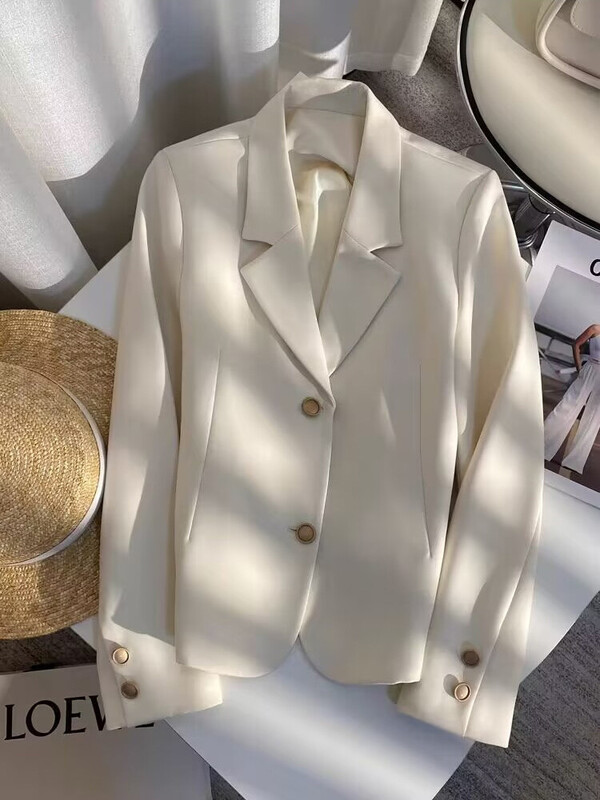 Y2K New Arrival női rövid blézer, női vékony, alkalmi kabát, hosszú ujjú, egygombos kék rózsaszín bézs női őszi téli kabát